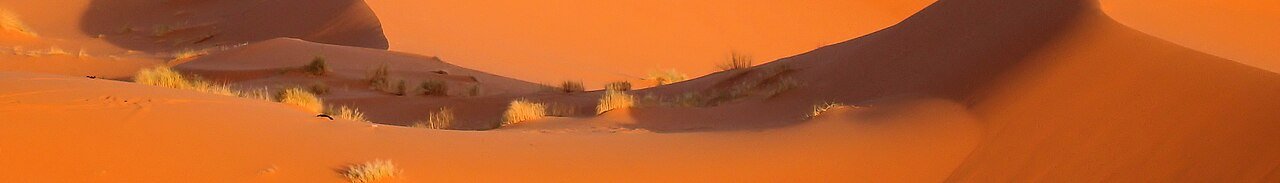 Dunas naranjas del Erg Chebbi en Merzouga, desierto del Sahara marroquí